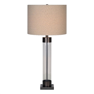 Renwil Meredith 1-Light Modern Glass & Metal Table Lamp in Clear