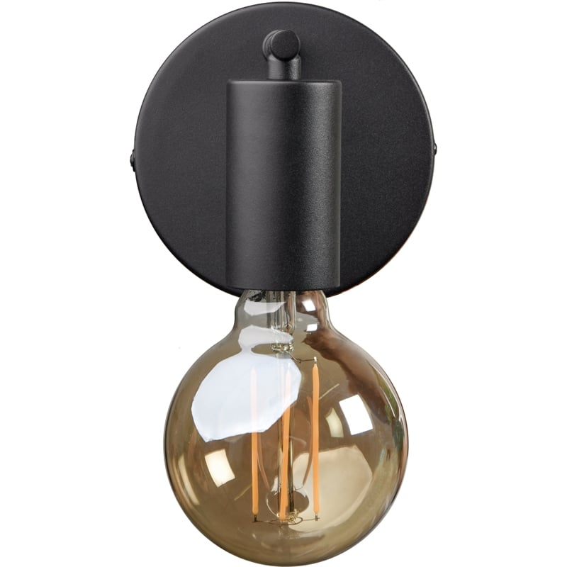 Renwil Think 1-Light Modern Steel Metal & Glass Wall Sconce in Black & Clear