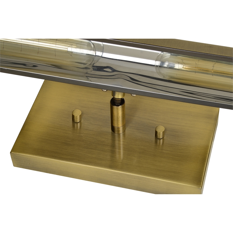 Renwil Swanson 2-Light Modern Metal Wall Sconce & Picture Light in Brass