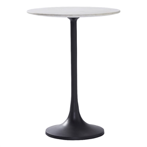 Renwil Mortain 23x18&quot Modern Marble Decorative End Table in White