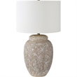 Renwil Wassily 1-Light Modern Ceramic & Linen Table Lamp in Cream