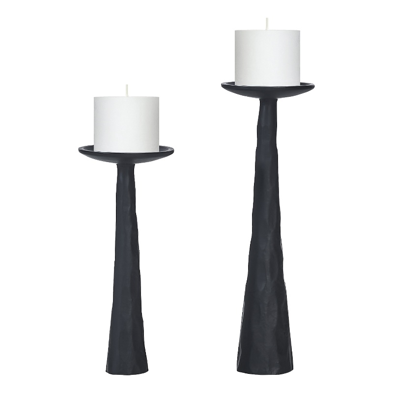 Tilde Indoor Aluminum Candle Holder Matte Black