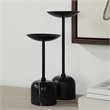 Uma Indoor Iron Set Of 2 Pillar Candle Holder Matte Black