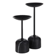 Uma Indoor Iron Set Of 2 Pillar Candle Holder Matte Black