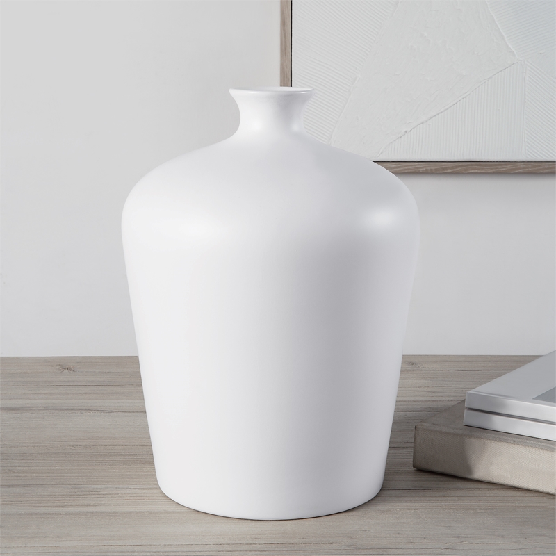 Alfano Indoor Ceramic Vase Matte White
