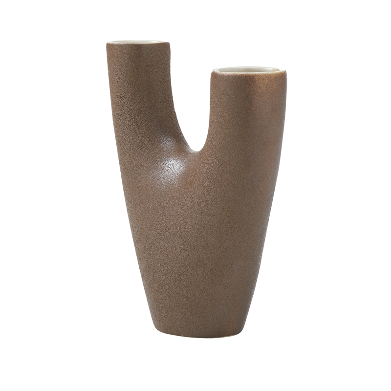 Garnier Indoor Ceramic Stoneware Small Vase Textured Brown