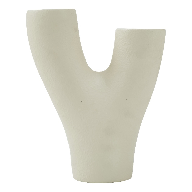 Wisteria Indoor Ceramic Stoneware Large Vase Textured Beige Semi-Gloss