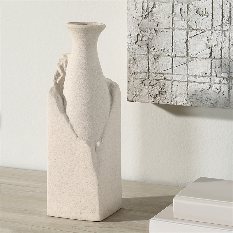 Adonia Indoor Porcelain Ceramic Vases Textured Cream