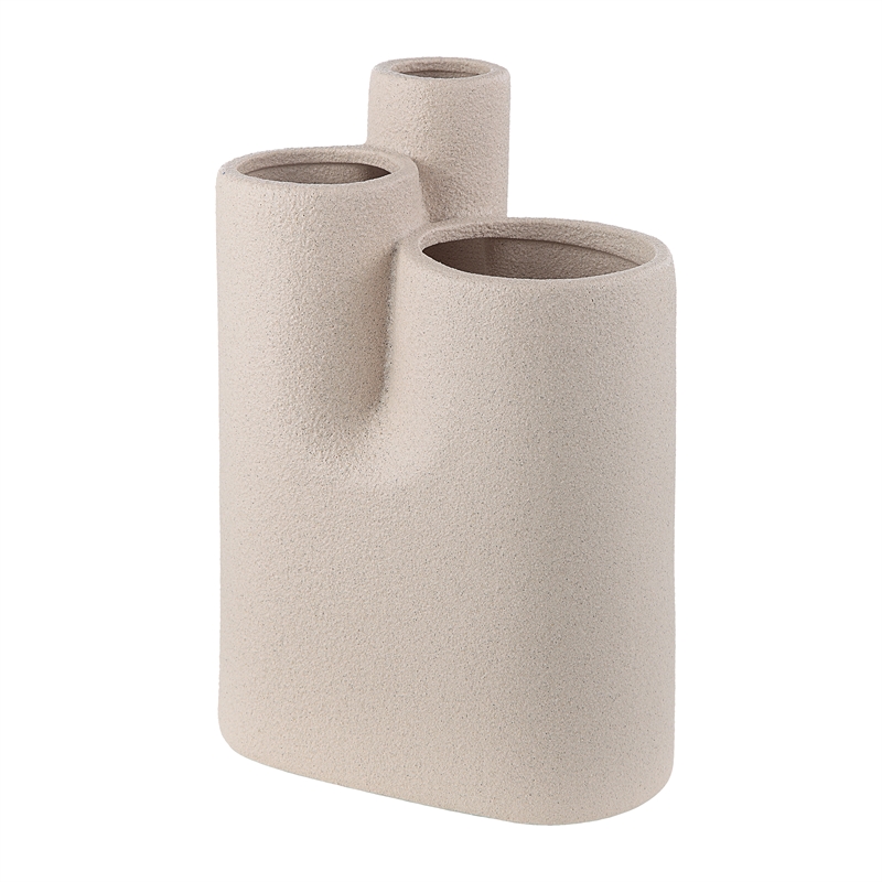 Fontaine Indoor Ceramic Vase Textured Matte Ivory
