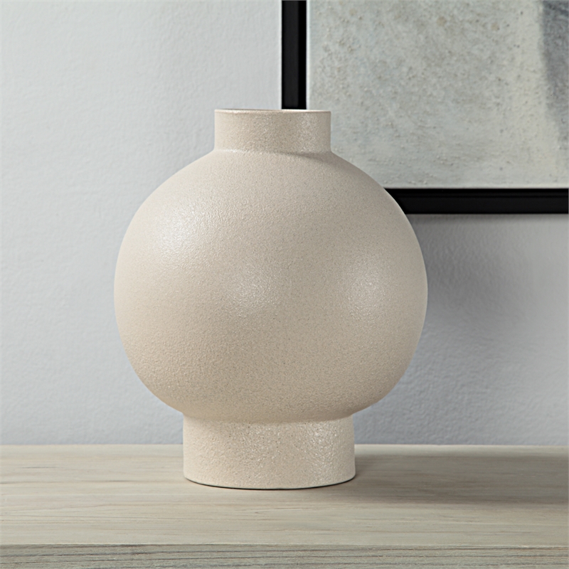 Lamoureux Indoor Ceramic Vase Textured Matte Ivory