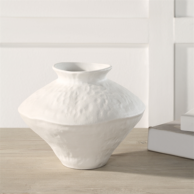 Mills Indoor Porcelain Ceramic Vase Matte Off White