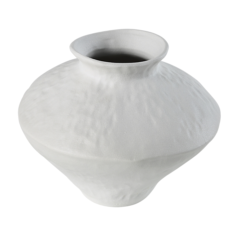 Mills Indoor Porcelain Ceramic Vase Matte Off White