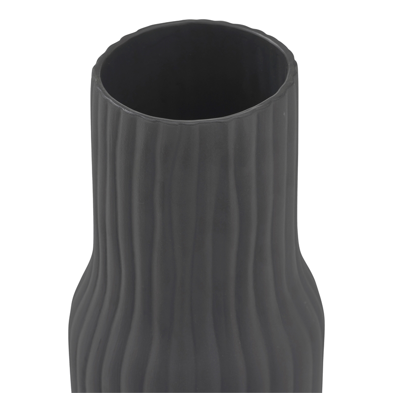 Nocera Indoor Ceramic Stoneware Vase Matte Black