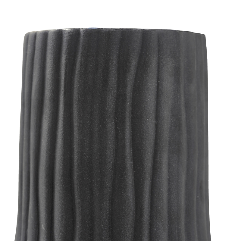 Nocera Indoor Ceramic Stoneware Vase Matte Black