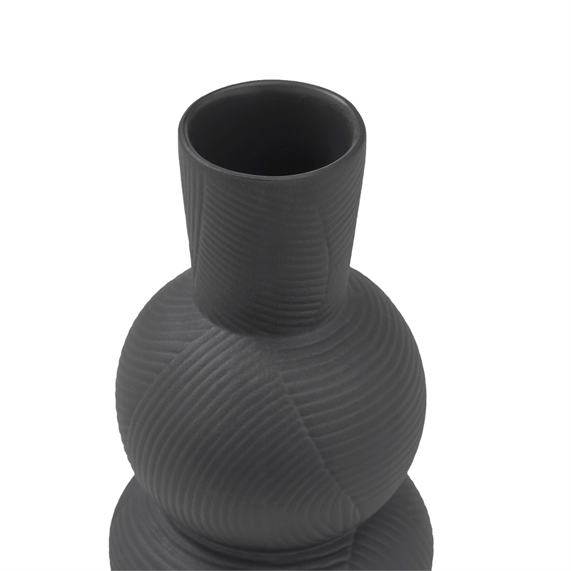 Icarus Indoor Ceramic Stoneware Vase Matte Black