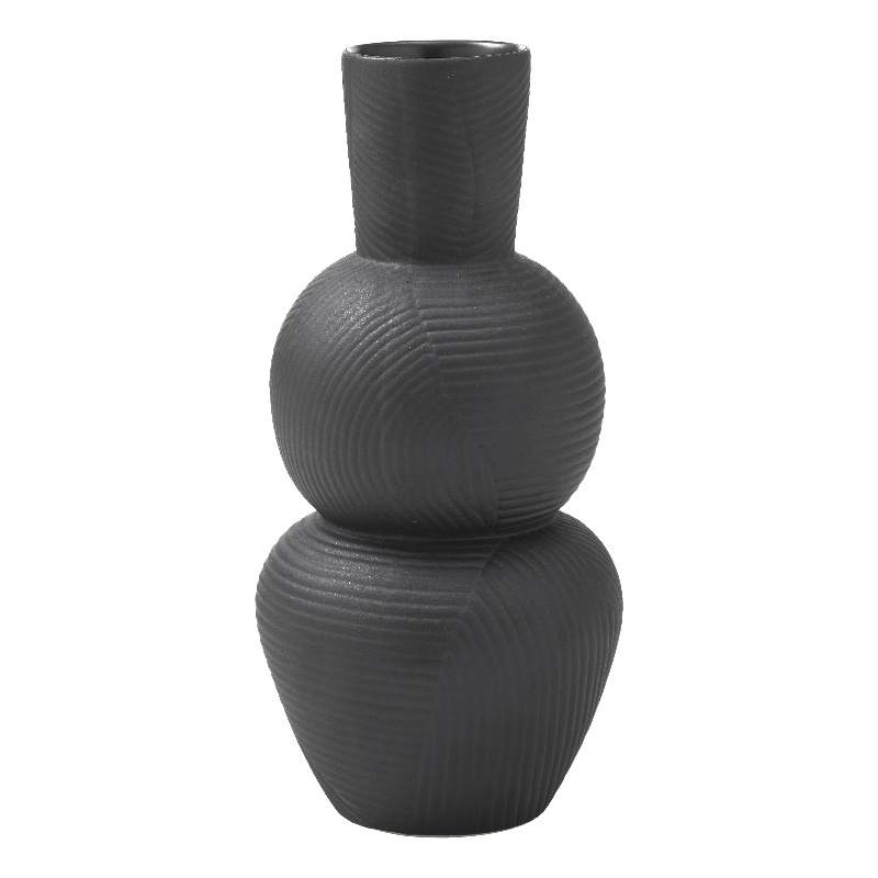 Icarus Indoor Ceramic Stoneware Vase Matte Black