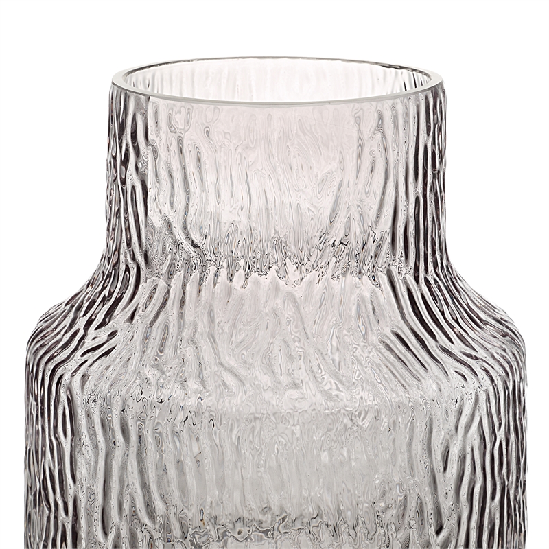 Hyacinth Indoor Mouth Blown Glass Glass Vase Grey Texture