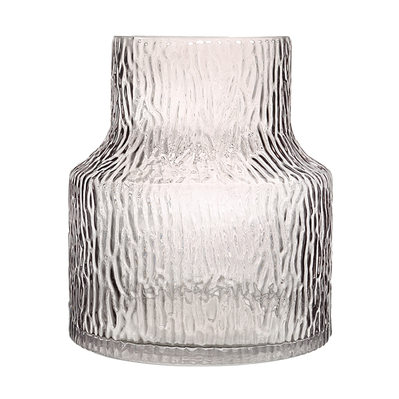 Hyacinth Indoor Mouth Blown Glass Glass Vase Grey Texture