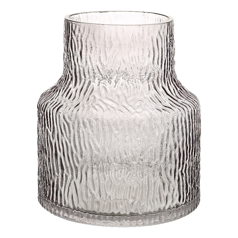Hyacinth Indoor Mouth Blown Glass Glass Vase Grey Texture