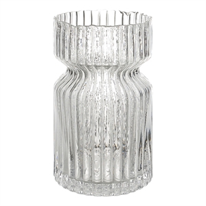 Gladys Indoor Mouth Blown Glass Glass Vase Clear Fluted