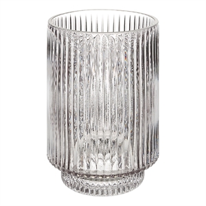 Amiens Indoor Mouth Blown Glass Glass Vase Gray Fluted