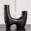 Doppio Indoor Ceramic Vase Matte Black
