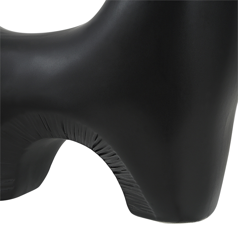 Doppio Indoor Ceramic Vase Matte Black