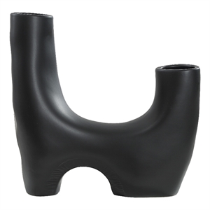 Doppio Indoor Ceramic Vase Matte Black