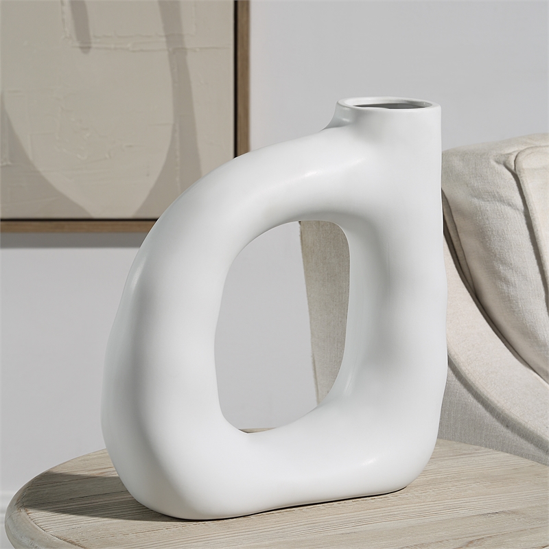 Vostra Indoor Ceramic Vase Matte Off White