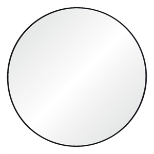 Posadas 36&quot Tall Round Wall Mirror Black