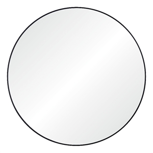 Sami 48&quot Tall Round Wall Mirror Black