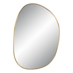 Camona 42&quot Tall Irregular Rectangular Oval Mirror Satin Brass
