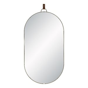 Hudson 39.75&quot H x 20&quot W Wall Mirror Antique Brushed Brass