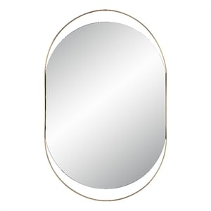 Ecru 40&quot Tall Pill Oval Mirror Satin Brass