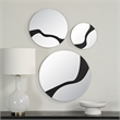 Dansk 3 Piece Tall Round Wall Mirror Black