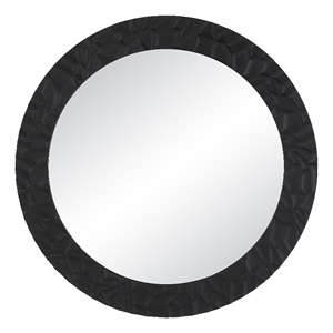 Tolima 35.5&quot Tall Round Wall Mirror Black