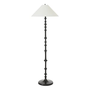 Petrus 62.5&quot Tall Matte Black Floor Lamp with Tapered Linen Shade