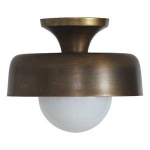 Flare 11&quot 1-Light Flush Mount Aged Brass