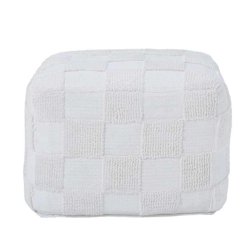 Payne Indoor Cotton Pouf Ivory