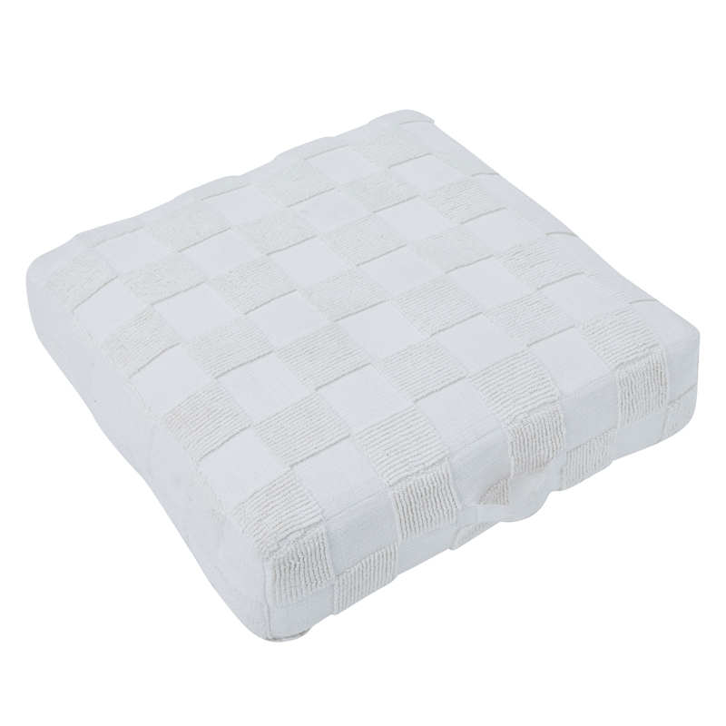 Persona Indoor Cotton Floor Pouf Ivory