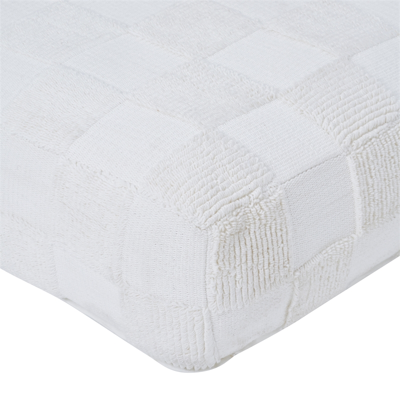 Persona Indoor Cotton Floor Pouf Ivory