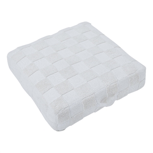 Persona Indoor Cotton Floor Pouf Ivory