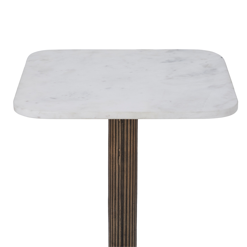 Allard Indoor Cast Aluminum Side Table Antique Brass