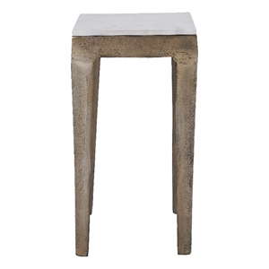 Abby Indoor Cast Aluminum Side Table Antique Brass