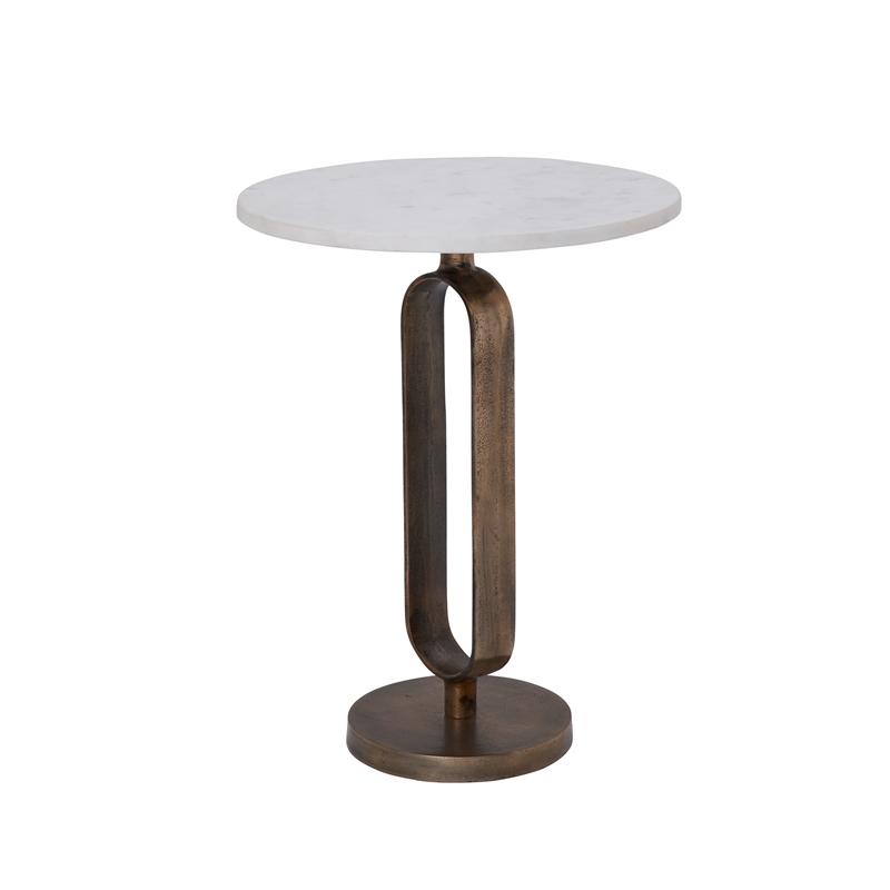 Irene Indoor Cast Aluminum Side Table Antique Brass