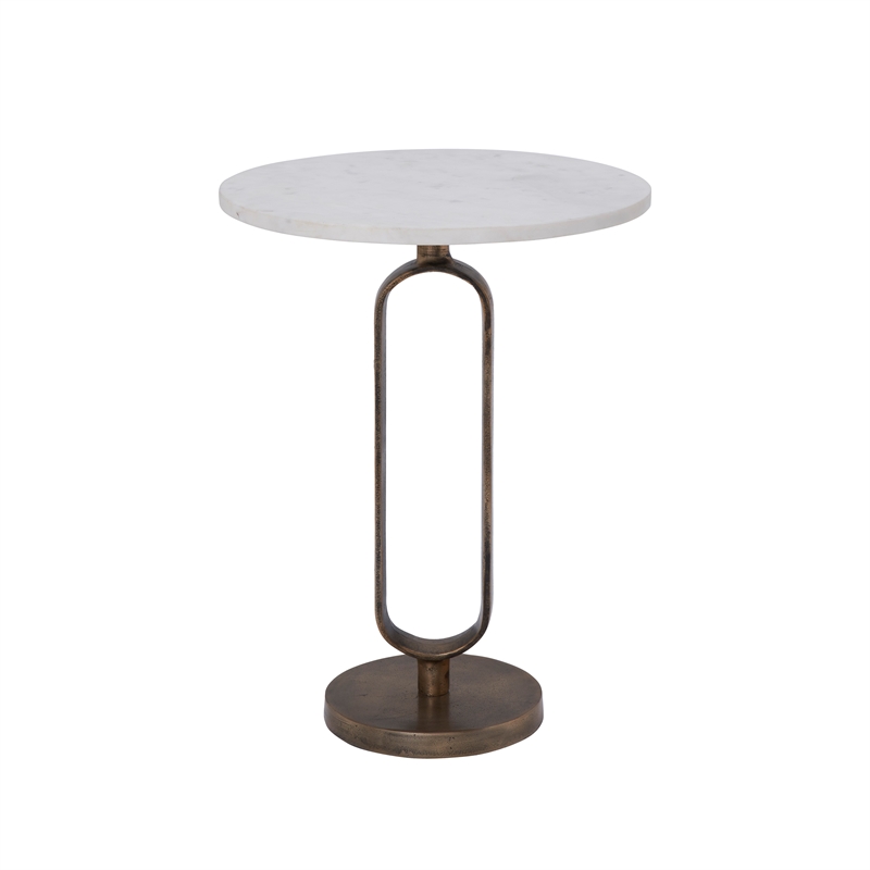 Irene Indoor Cast Aluminum Side Table Antique Brass