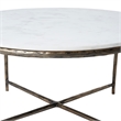 Renwil Pearse Cast Aluminum Indoor Coffee Table in White/Antique Brass