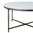 Renwil Pearse Cast Aluminum Indoor Coffee Table in White/Antique Brass