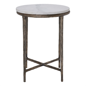 Pearson Indoor Cast Aluminum Side Table Antique Brass