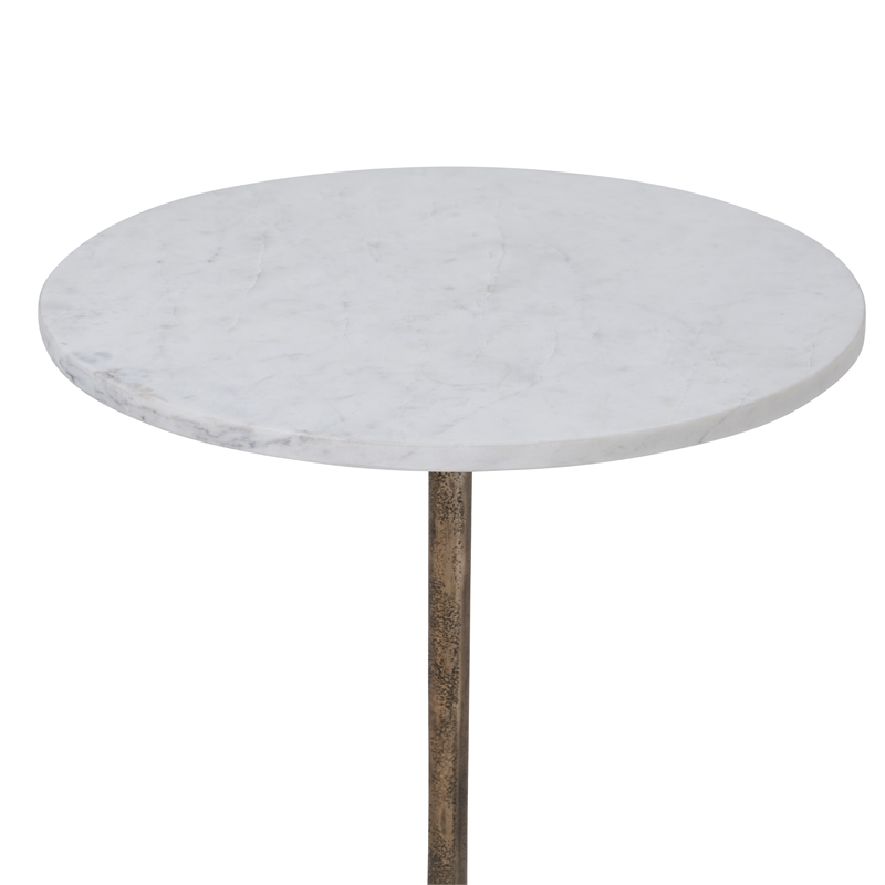 Canning Indoor Cast Aluminum Side Table Antique Brass